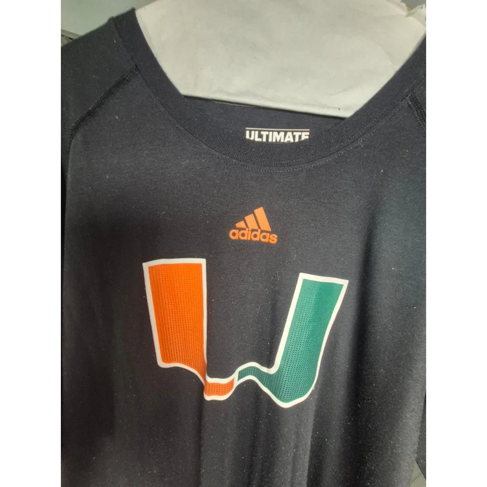 Adidas Miami Hurricanes Canes Ultimate Tee Black Climalite Mens 2X T-Shirt